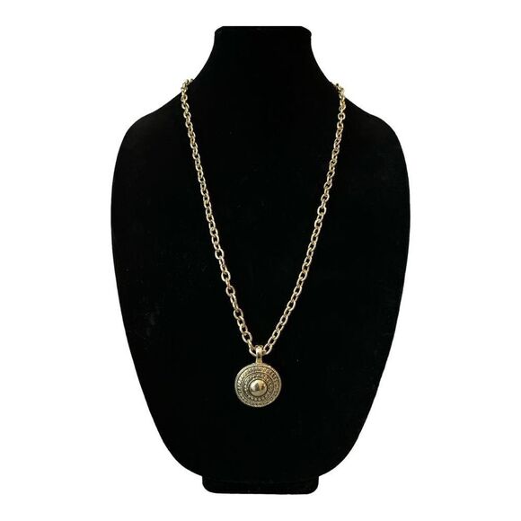 Roman Gold Tone Chain and Pendant - Picture 1 of 4